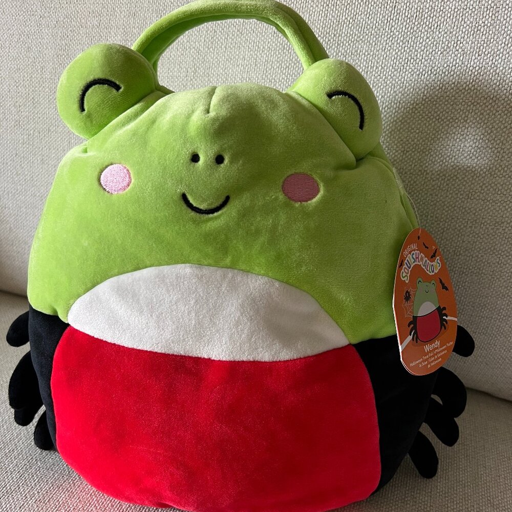Squishmallows Treat Pail - Wendy The Frog Disguised as a Spider Discontinued 12"